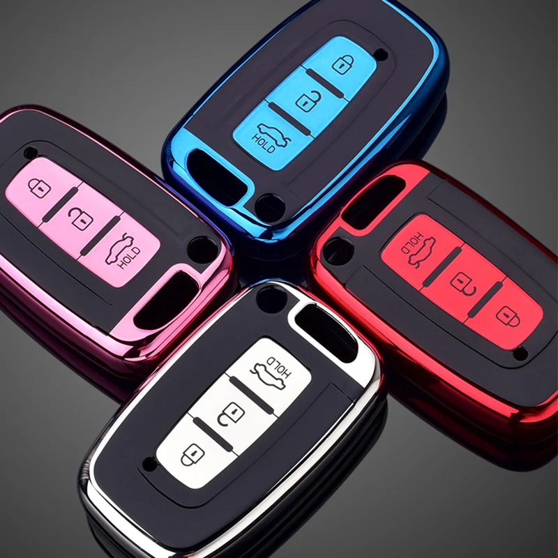 3 Button TPU Car Key Case Cover Bag For Hyundai Solaris HB20 Veloster SR IX35 Accent Elantra For KIA RIO Forte K2 K3 K5 Sportage key case key case cover car key shell