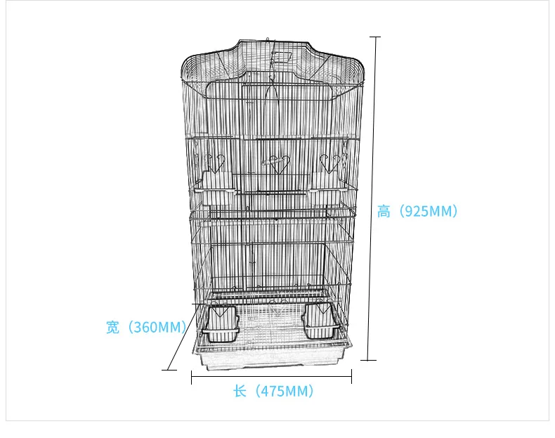 Трехслойная большая металлическая клетка для птиц Железный попугай игрушки для птиц хижина Дрозд проволочная клетка для украшения попугаев клетки для птиц