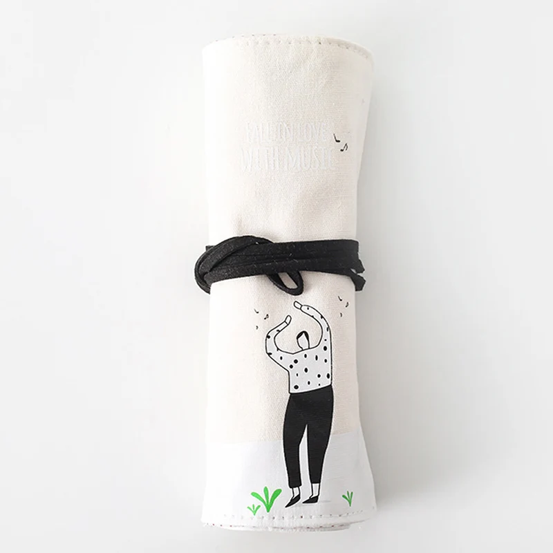 1Pcs Cute School Pencil Case Cotton Linen Pencilcase Cartoon Roll Pencial Bag Kids Girls Boys Pencil Box Stationery - Цвет: 5