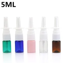 5 шт./лот 5/10/15/20/50/60 мл флаконы для Назального спрея спрейер насоса тумана нос контейнер для хранения косметики бутылки многоразового использования по уходу за кожей