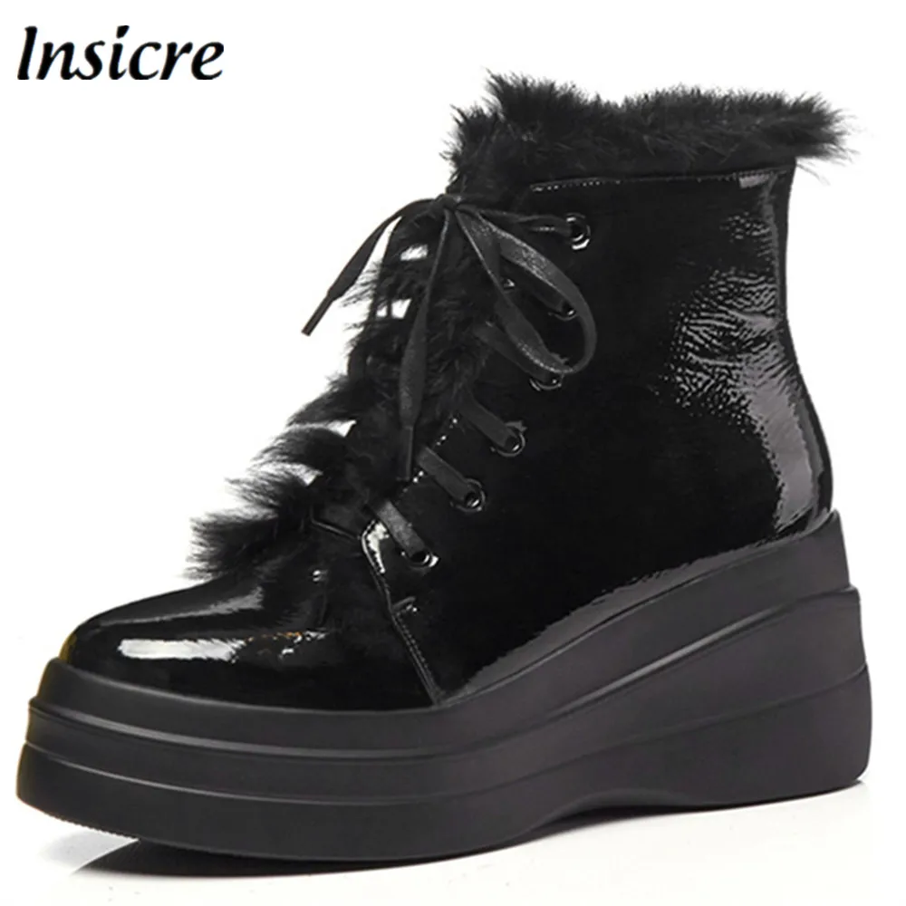 

Insicre Genuine Leather Female Snow Boots Winter Boots Women Warm Ankle Boot Fashion Fur Winter Platform Waterproof Boots