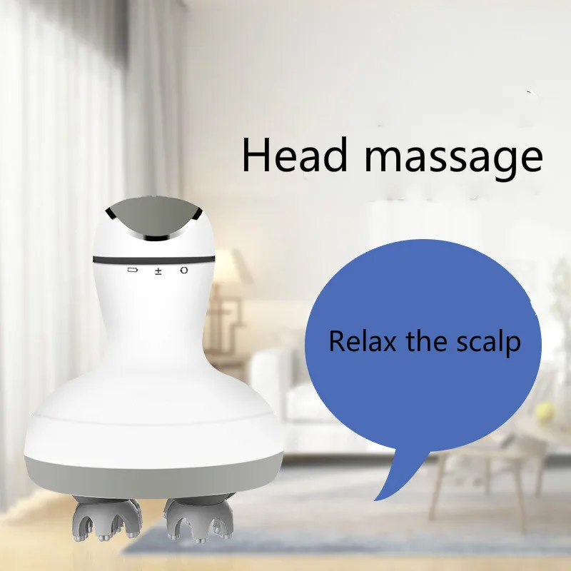 3D Waterproof Electric Head Massager Wireless Scalp Promote Hair Growth Body Deep Tissue Kneading Vibrating Stress Relax  Neck