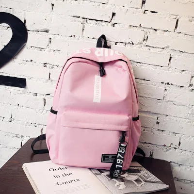 Pink Школьный рюкзак mochilas escolares холщовый большой емкости для студентов средней школы дикий маленький необычный Рюкзак Школьная Сумка - Цвет: Pink