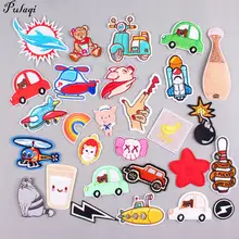 DIY нашивки для одежды с вышитыми животными, котом и единорогом, забавные нашивки на одежду, радужная Автомобильная заплатка на заказ