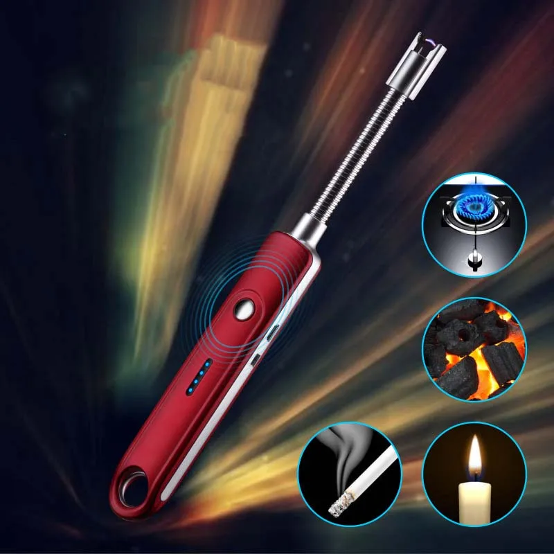 USB зажигалка для сигарет Зажигалка без огня с мягкой трубкой барбекю