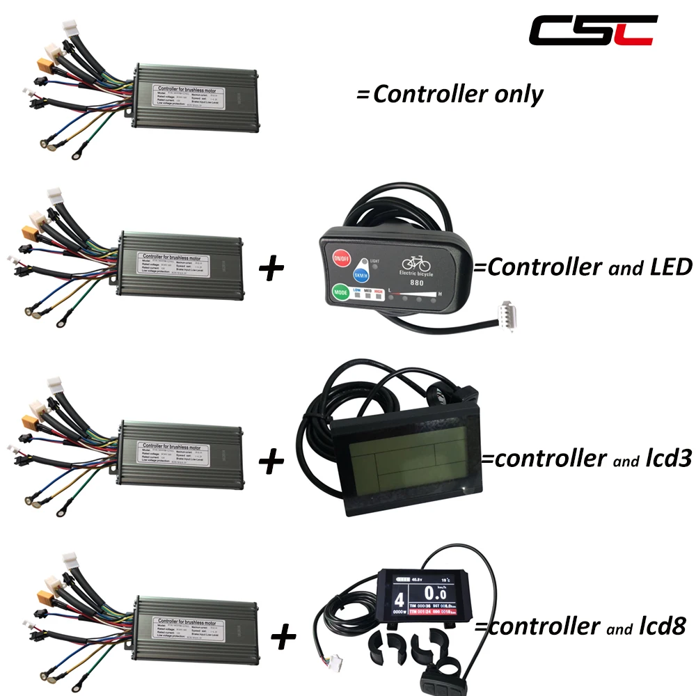 Cheap Electric Bike Brushless Controller and KT LCD3 LCD8 Display Panel Ebike 36/48V 250/350/500W 9 Mosfet Sine Wave Controller 0