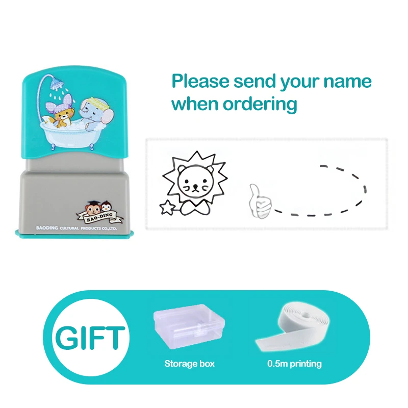 Custom Name Stamp Waterproof Non-fading Seal Custom Signature Ink Pad Sealing Stamp Print for Clothes Bags Kindergarten Name 