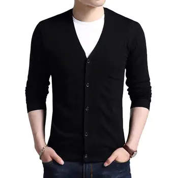 

Sweater Men Casual V-Neck Pullover Men Autumn Slim Long Sleeve Men Sweater Knitted Pull Homme