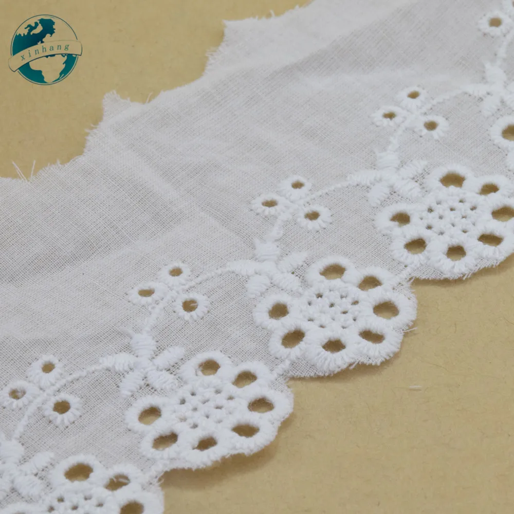 Näh spitze 6cm breit 4159 Baumwolle Stickerei Band Guipure Trim Hochzeits dekoration DIY Puppen Colthes Zubehör Spitze Rand # – Detail 4
