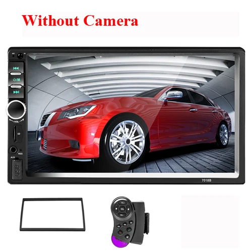 Podofo автомобильный радиоприемник 2din " HD Авторадио Bluetooth Mirrorlink сенсорный экран MP5 плеер USB FM AUX Поддержка камеры заднего вида 7018B - Цвет: Without Camera