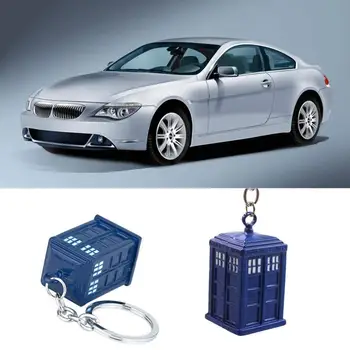 

Doctor Who Blue Police Box Keychain Copper Alloy Metal Key Rings For Gift Key chain Jewelry for Cars Doctor Who Keychain