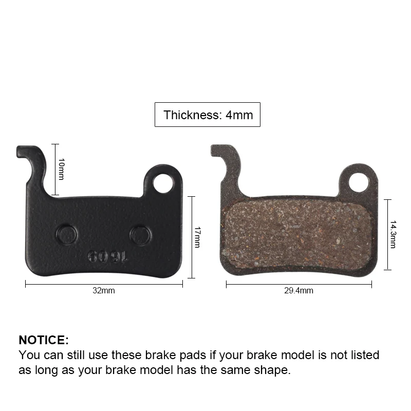 Дисковые Тормозные колодки BIKEIN 4 пары полимерные для горных велосипедов Shimano Deore
