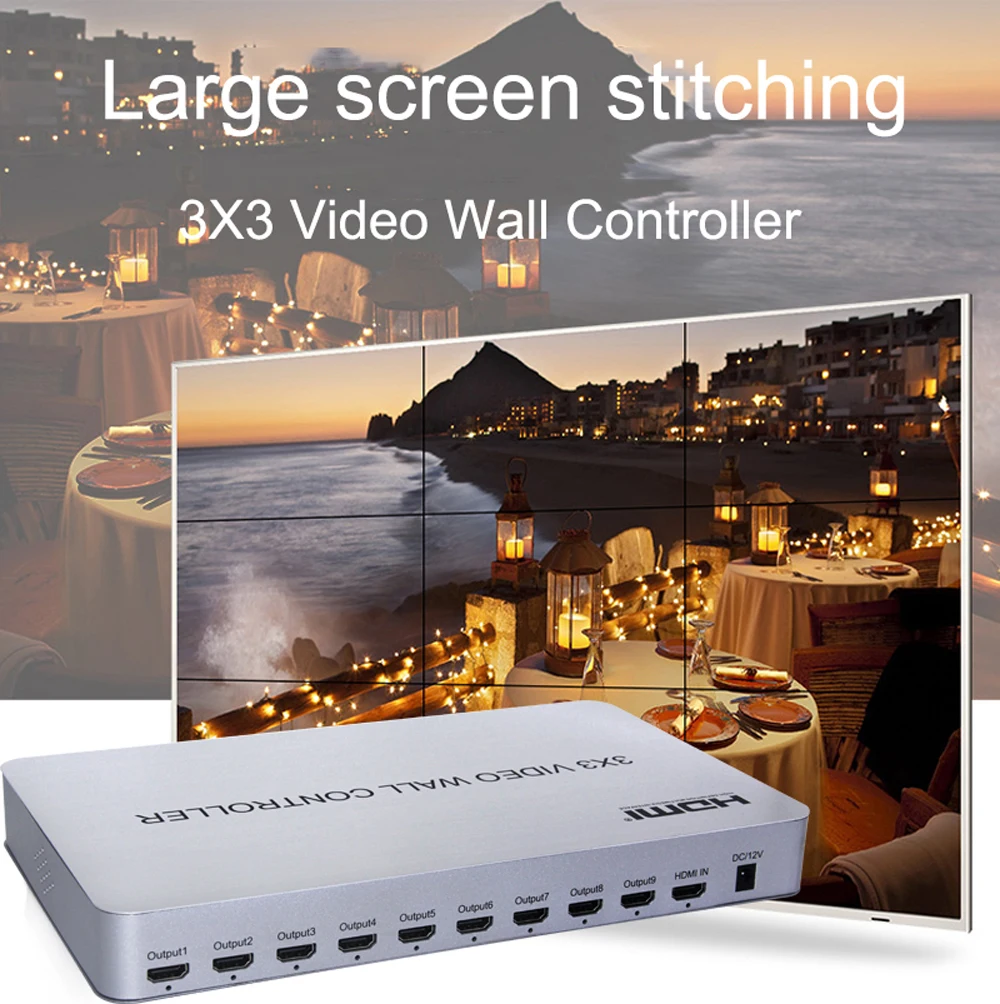 1080P RS232 3x3 видео настенный контроллер HDMI видео процессор 1 вход 9 выход ТВ экран дисплей 4X2 2X2 3X2 несколько режим сращивания