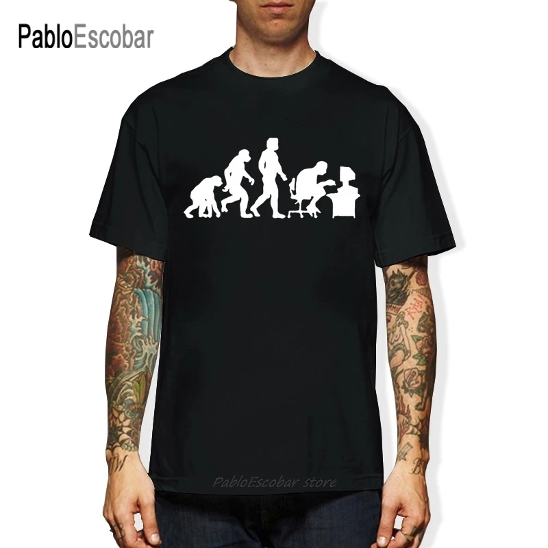 Evolution Of A Gamer PC Geek T-Shirts Summer Style Short Sleeve O-Neck Anime Funny T Shirt Men Clothing Plus Size | Мужская одежда