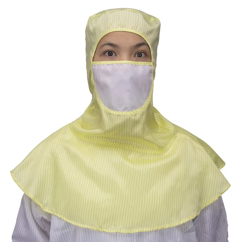 

High Quality ESD Spray Painting Protective Pharmaceutical Food Factory Hat Head Safety Helmet Work Cleanroom Dustproof Shawl Hat