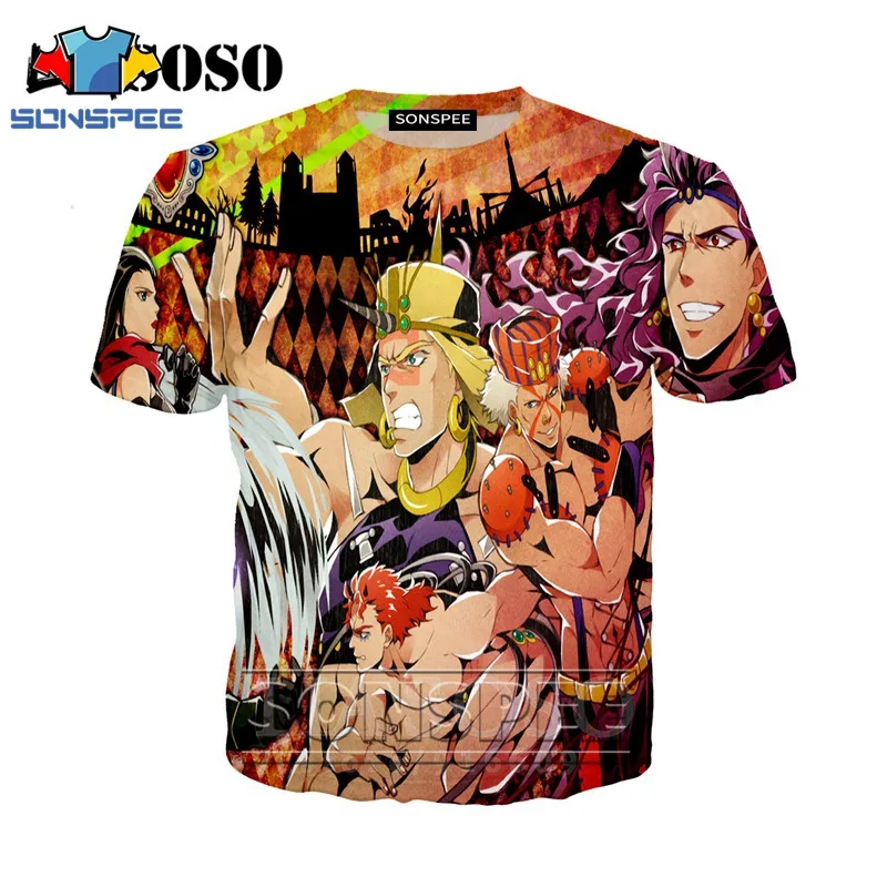 Аниме 3d печать футболка joJo для мужчин женщин homme необычный Adventur модная футболка футболки с забавным принтом Забавные Рубашки homme футболка A04 - Цвет: 07