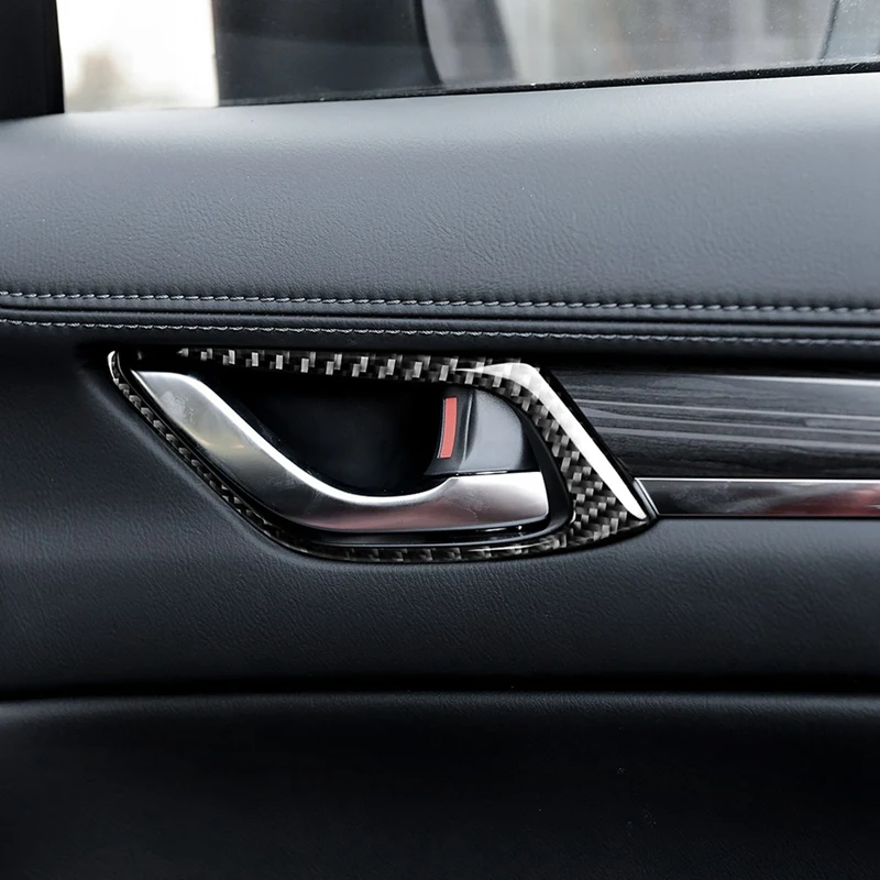 Для Mazda CX5,- карбоновое волокно внутренняя ручка двери чаша крышка рамка