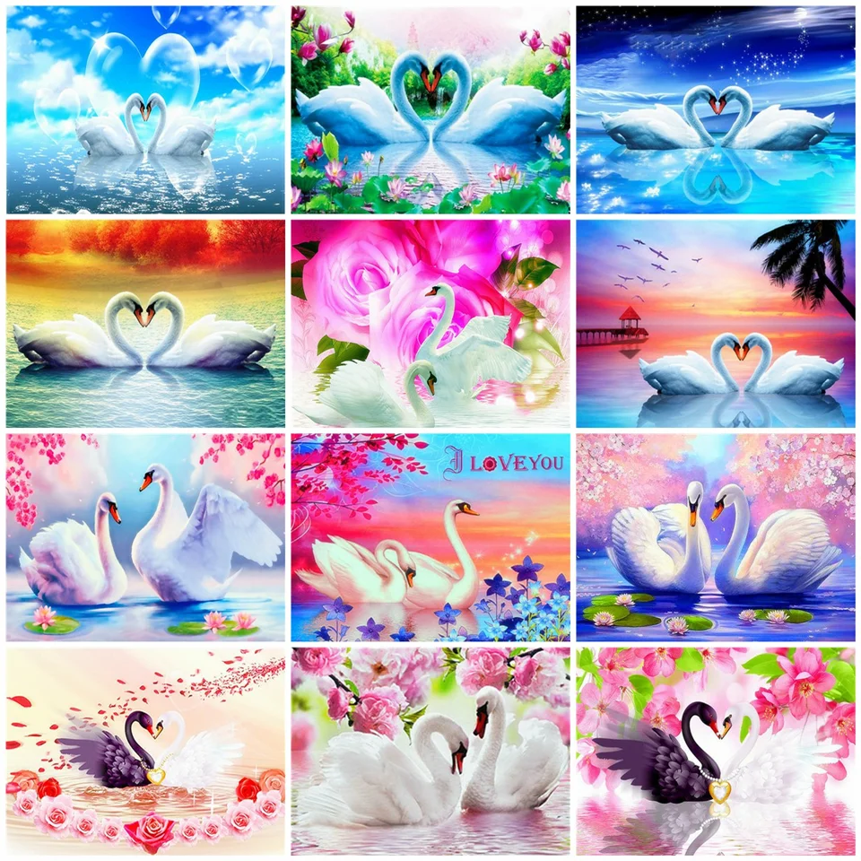 

Muxun Diamond Painting Swan Cross Stitch 5D Home Decor Diamond Embroidery Animal Full Square Rhinestones Gift Needlework Rx023