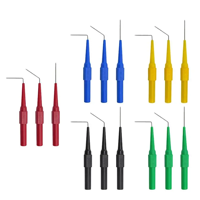 

15pcs/Set 0.7mm Test Lead Maintenance Tester Puncture Wire Probe 90° 135° Test Needle For Car Auto Vehicle Automobile