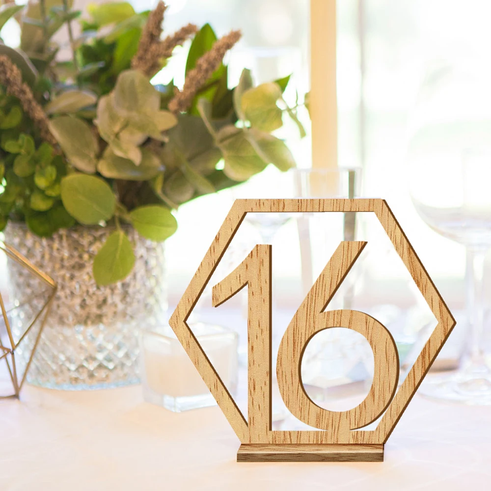 20pcs 1 20 Wooden Wedding Table Number Holders With Base For