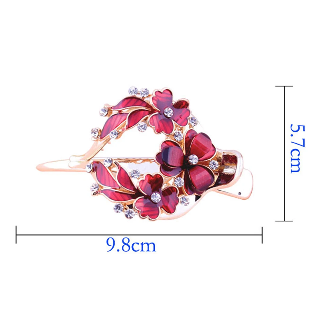 Lady Floral Hair Clip Zircon Casual Thick Hair Pin Clamp Crab Barrette Updo Tool Women Rhinestones Small Flower Hair clips