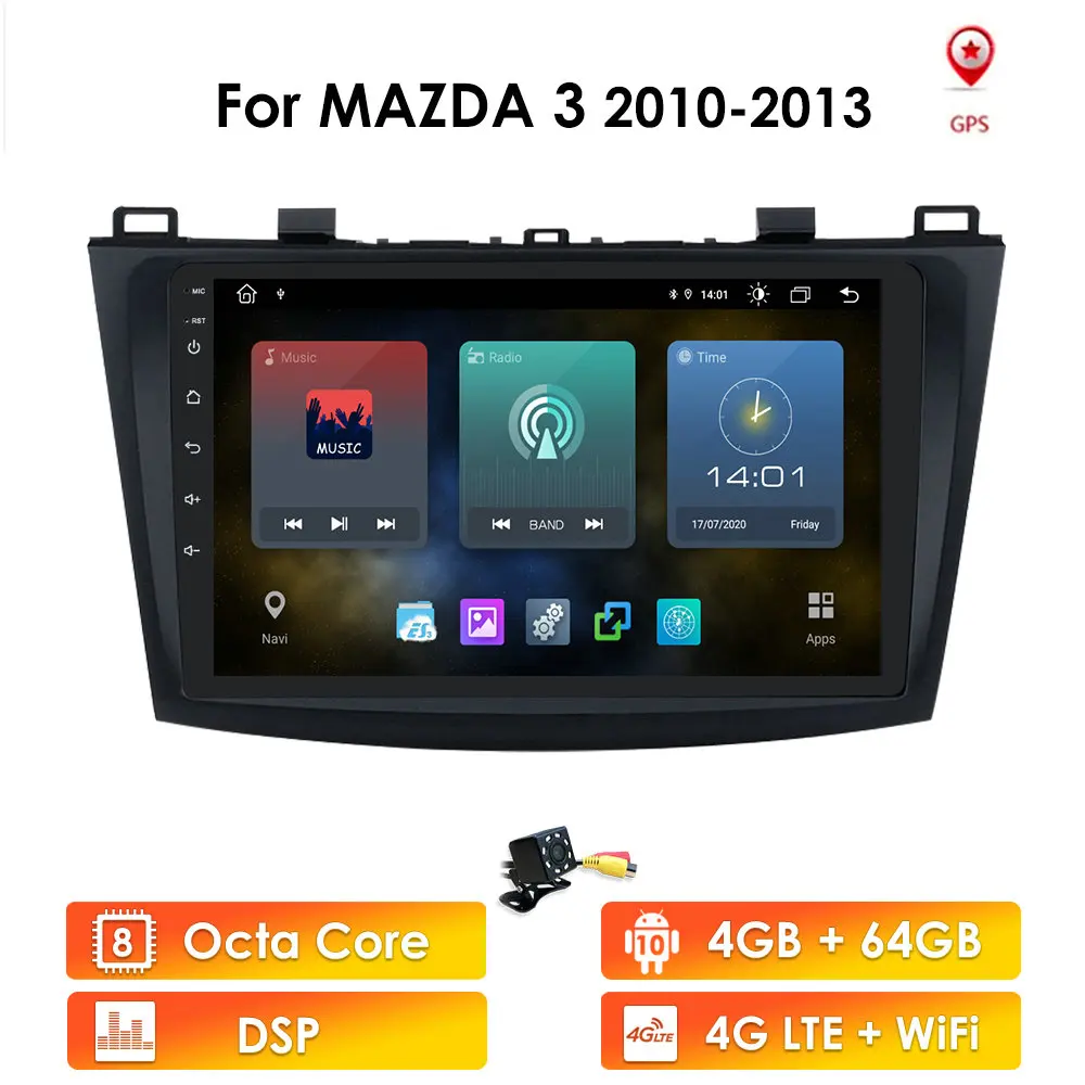 Для Mazda 3 2010-2013 maxx axela android 10 автомобильный DVD GPS Радио стерео 1 Гб 16 WIFI бесплатная