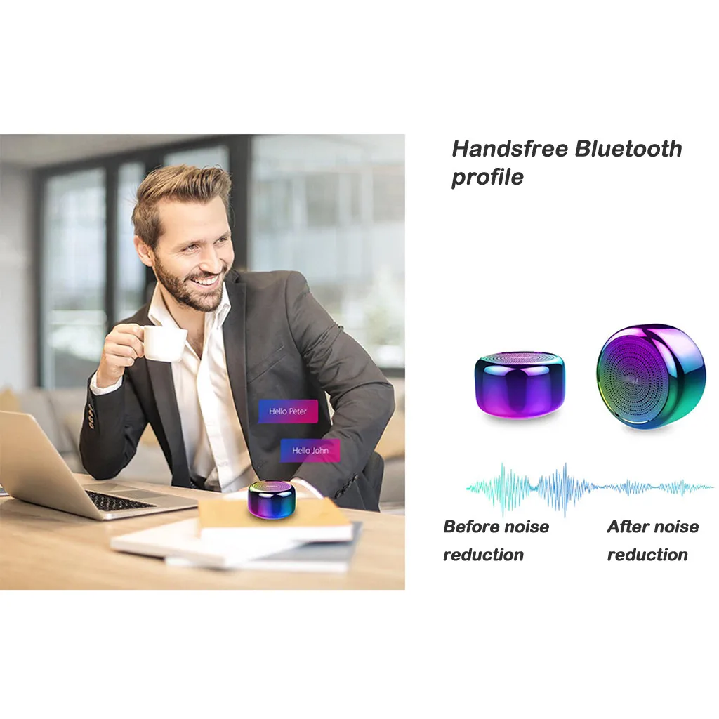 HIPERDEAL мини маленький портативный беспроводной Bluetooth динамик со встроенным микрофоном и низким гармоническим искажением для iPhone Android