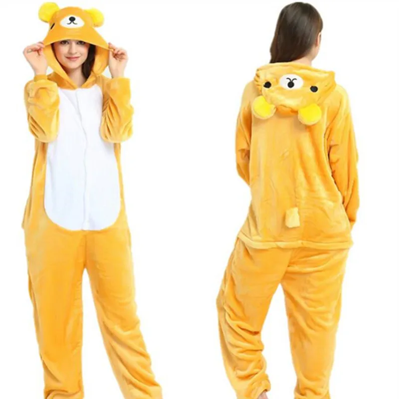 HKSNG Белый Бежевый Коричневый фланелевый рилаккума медведь Kigu комбинезон для