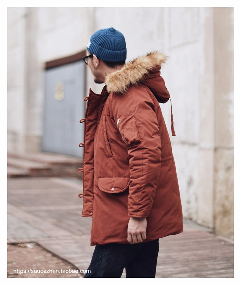 Зимний N3B мужской пуховик длинное Канадское пальто военный меховой капюшон Теплый Тренч камуфляж тактический бомбер армейская Корейская парка