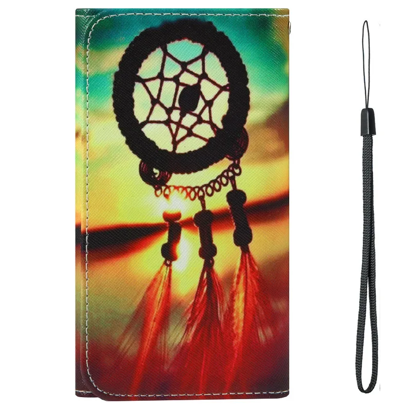 For Highscreen Expanse Power Five Max 2 Haier Alpha A3 Lite A6 Painted Wallet Style With Card Slot Cover Bag Phone Case - Цвет: Wind Chimes