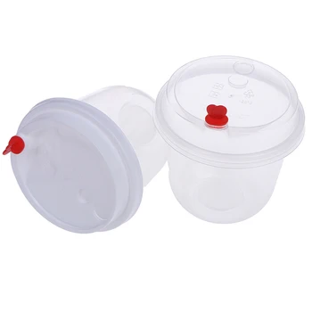 

360ML Cylinder Storage Box Container With Lid Transparent Plastic Organizer Milk Tea Cup For Foam Slime Mud Light Clay Gadgets