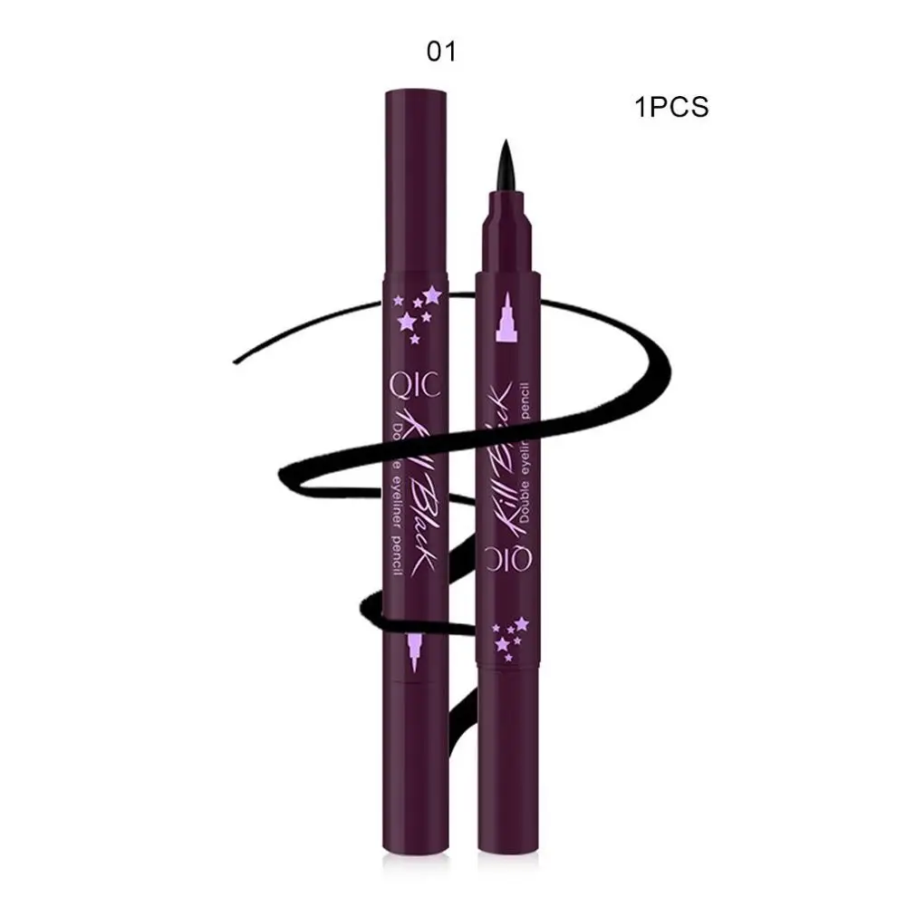 01 Waterproof Double Eyeliner Makeup Eyeliner Seal Double Head Makeup Eyeliner Seal Eyeliner Double Eyeliner Seal - Цвет: 01