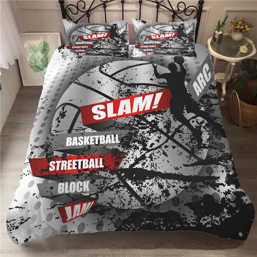 

A Bedding Set 3D Printed Duvet Cover Bed Set Basketball Home Textiles for Adults Bedclothes with Pillowcase #LQ11