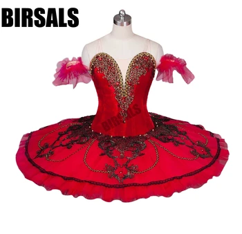 

Adult Women Professional Ballet Tutu Red Black Don Quijote Ballet Stage Costume Girls Performance Ballet Tutu AttireBT9025
