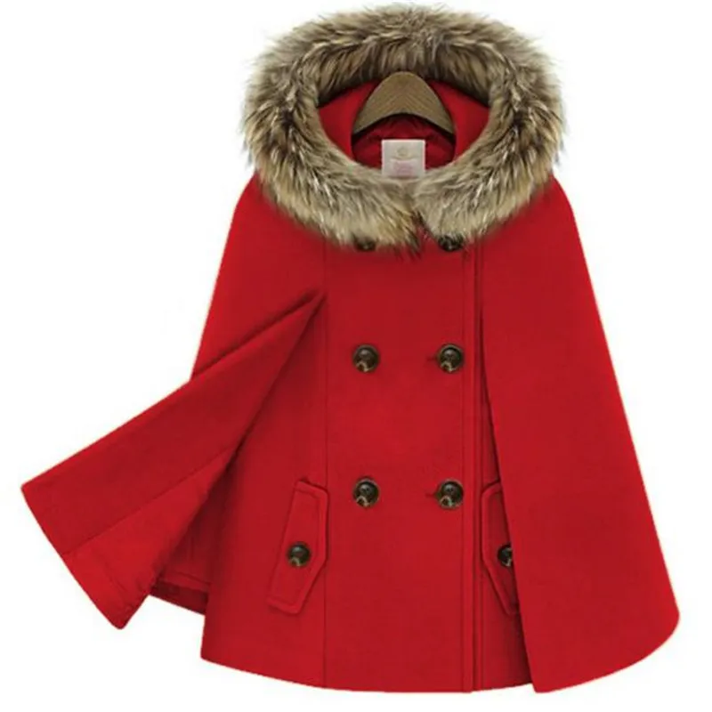low cost  hot Europe And America Fashion Hooded Detachable Fur Collar Shawl Coat Winter New Women 's Cloak Ca