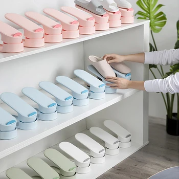 

1PCS Adjustable shoe rack Save space shoe Organizer double layer slipper rack Shoes Organizers Stand Shelf for Living Room