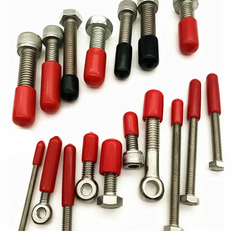Details about   Protectores rosca tornillo 7mm ID Tapa Redonda Cubierta Roja 100uds 