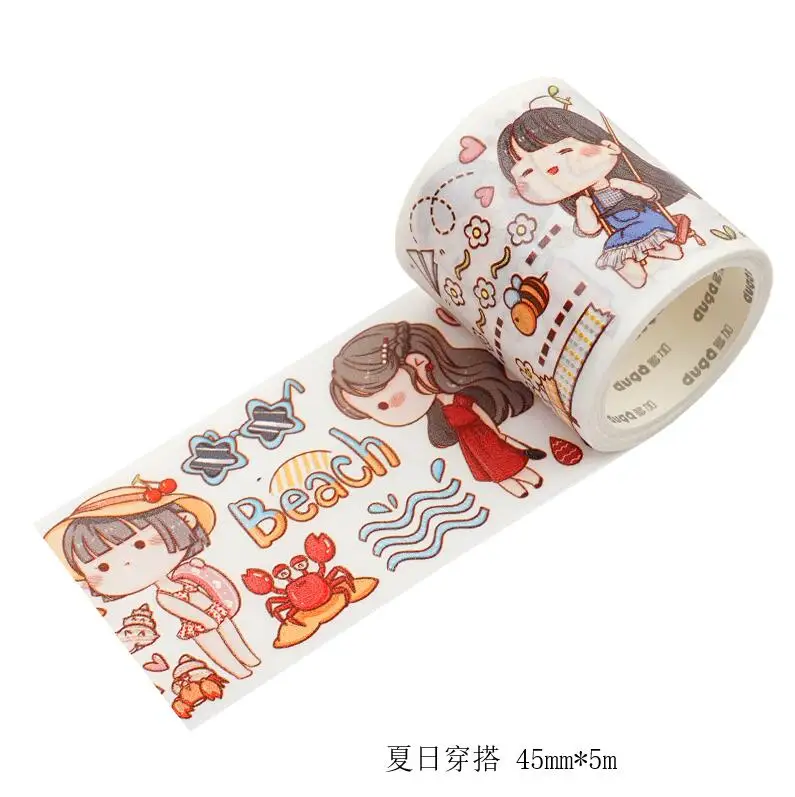 21styles Very Kawaii Cute Cartoon Little Girls Animal Food Expression Color Deco Washi Tape DIY Planner Scrapbookin Masking Tape