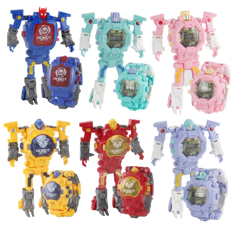 Much New Style Hot Sales Creative Cartoon Transformation Electronic Watch Cool Robot Children'S Educational Toy