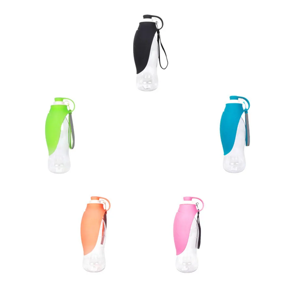 580ml Dog Water Bottle Pet Water Dispenser Feeder Container with Drinking Cup Bowl for Outdoor Hiking Travel