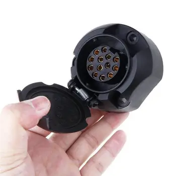 

1PC Waterproof 13-Pin Socket Plug Connector Adapter Fit For Trailer Towbar Caravan Truck Electric Vehicle Parts
