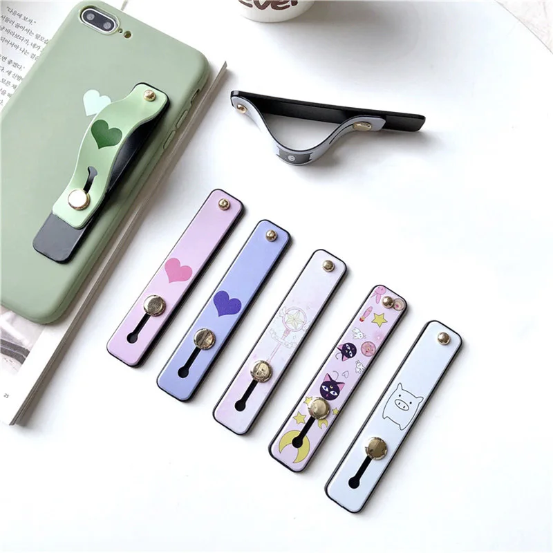 

Cute Cartoon Holder Strap For Mobile phone Stand Holder for iPhone X 8 7 Plus for Samsung Phone Case Telescopic Paste Grip Stand