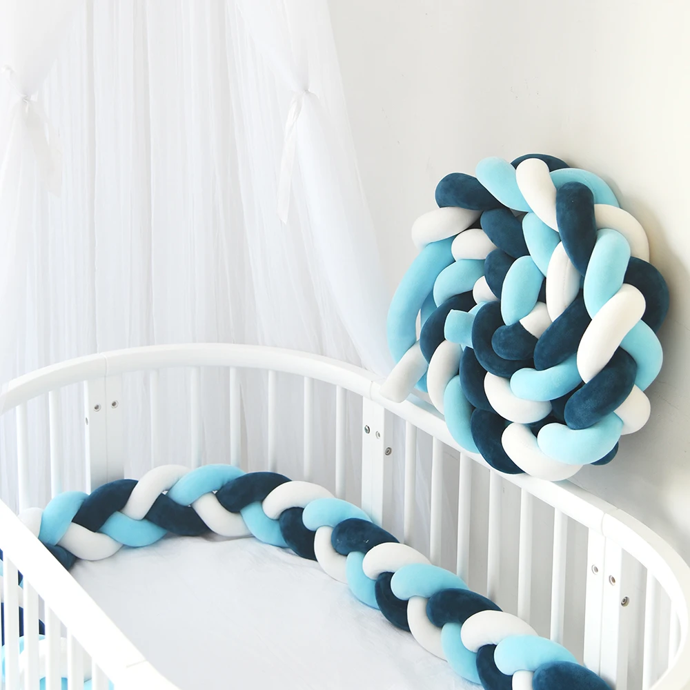 SHUJIN Baby Bumper Bed Braid Knot Pillow Cushion Bumper For Infant Baby Crib Protector Cot Bumper Room Decoration Baby Bedding