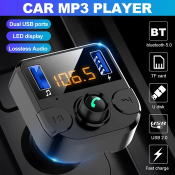 

Car FM Transmitter LCD MP3 Player Wireless bluetooth Receiving Car Kit 3.1A fast USB Hands Free 2 USB Charger FM Modulator