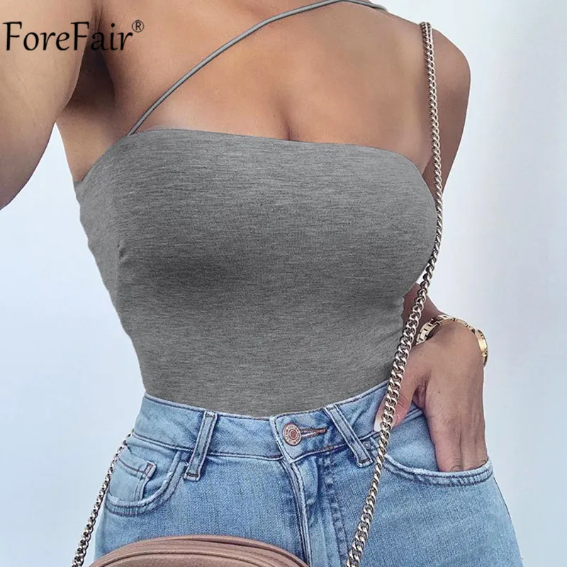 Forefair пикантные женские боди на бретельках с открытой спиной без рукавов вечерние Клубные костюмы повседневные Черные Серые Летние Боди