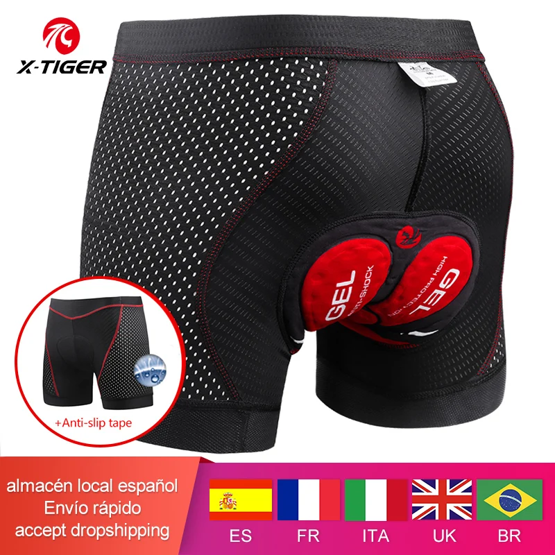 X-Tiger Cycling Shorts Upgrade 5D Gel Pad Cycling Underwear Pro Shockproof Cycling Underpant Bicycle Shorts Bike Underwear