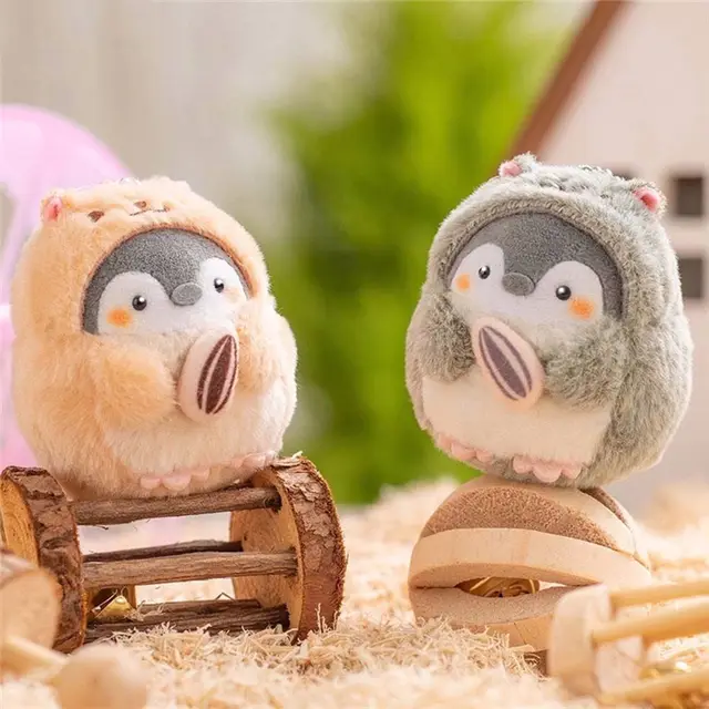 Animal Plush Doll Keychain Cute Cartoon Penguin Hamster Stuffed Plush Dolls Toys Key Ring Bag Pendant Kids Toy Birthday Gifts 3