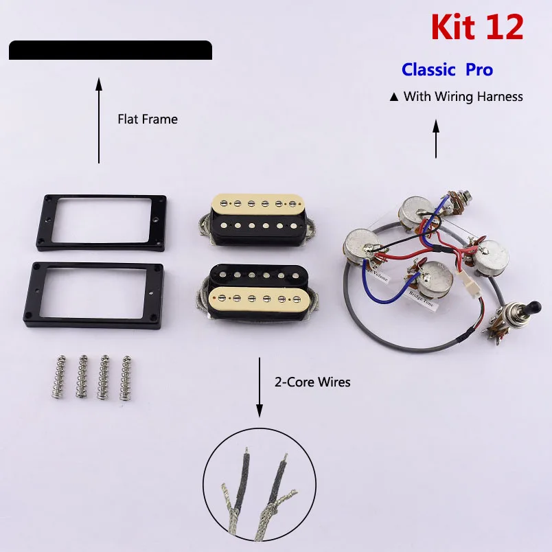 Pickups Zebra Humbucker Pickups Alnico 5 ProBucker - Arnés de cableado para guitarra eléctrica (color: 03