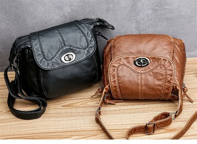 Модные роскошные сумки женские дизайнерские сумки через плечо из искусственной кожи черные мягкие сумки-мессенджеры с клапаном