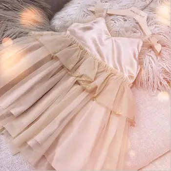

girl sequins tulle dresses 2020 summer kids party dress fashion high-grade children dresses girls clothing wholesale